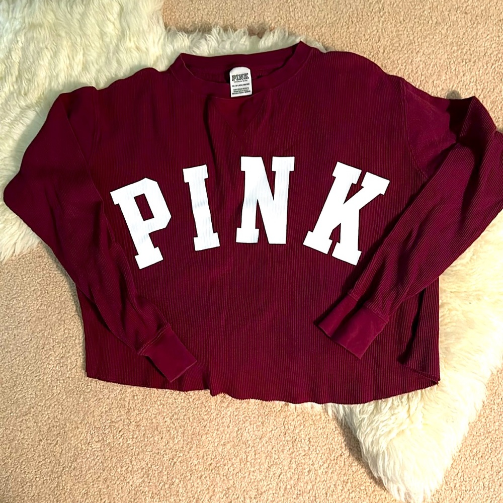 •Victoria’s Secret Pink Women’s Cropped Thermal•Size XS•